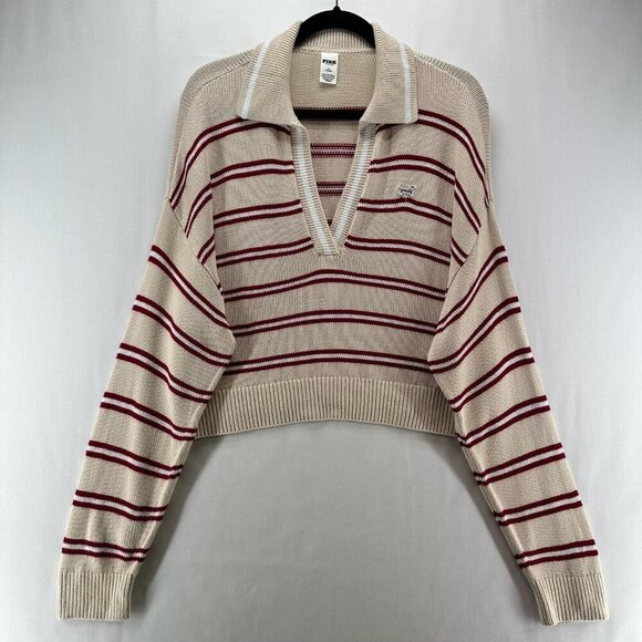 Victoria's Secret Sweaters - PINK Victoria's Secret Sweater Size M Striped  Pullover Boxy Viscose